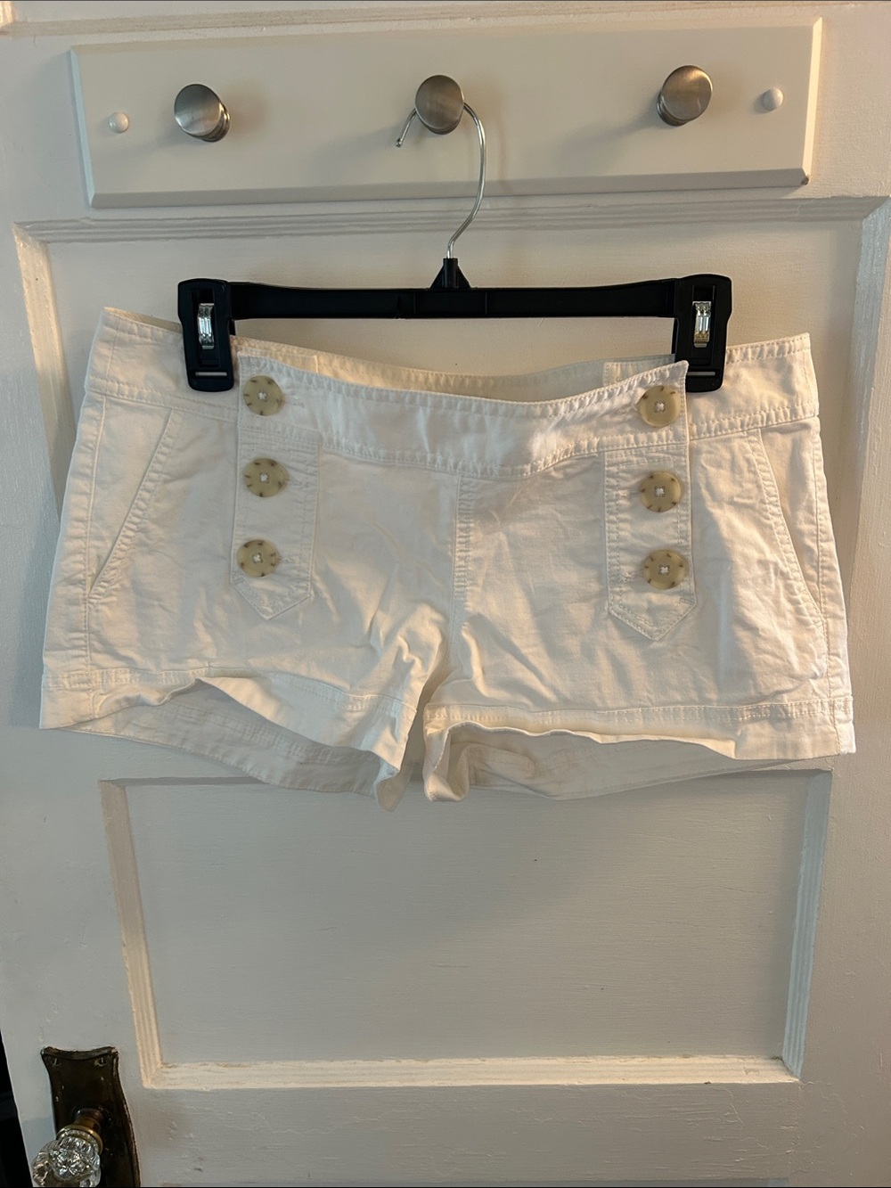 Express White Cargo-Style Button Short